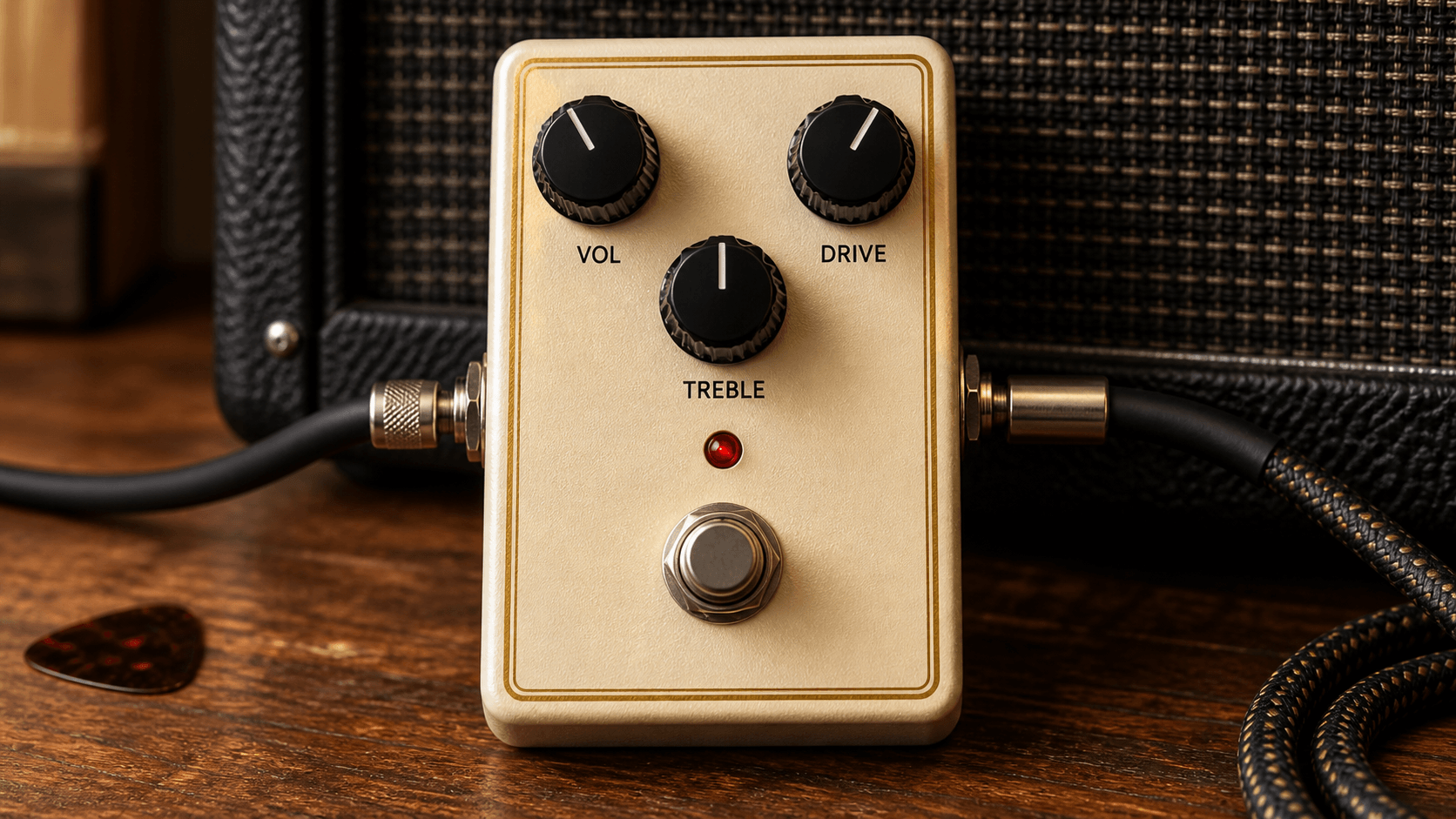 Soul FoodのVOL・DRIVE・TREBLEの3つのツマミ
